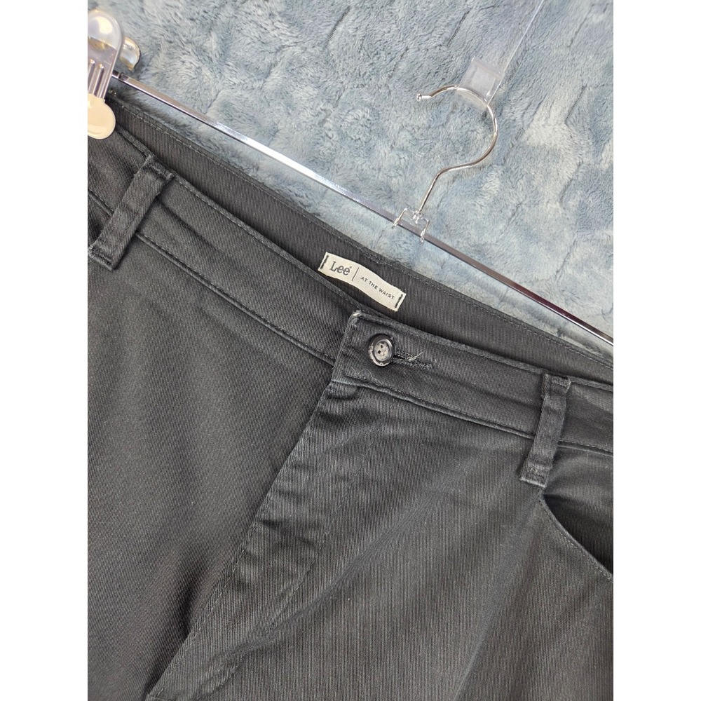 Lee At The Waist Black Straight Leg Trousers Plus Size 18W Medium 4861001